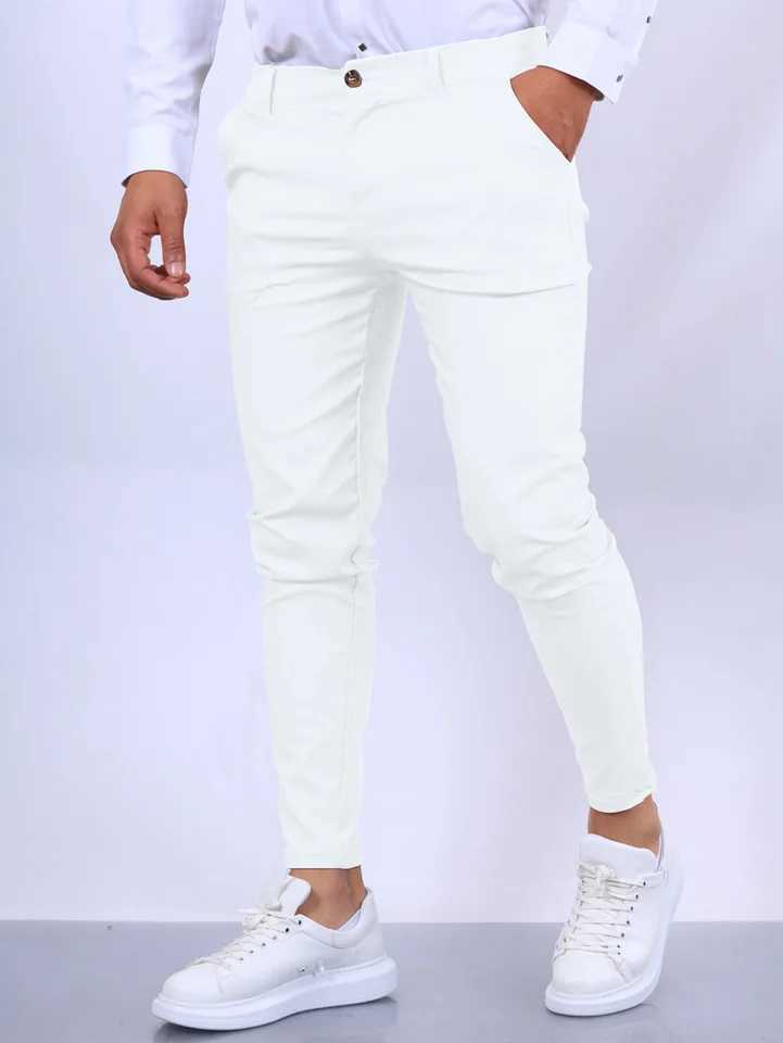 Solid Color Fashion Mens Pants Europe and the United States England Wind Calf Pants Four Seasons Comfortable Casual Formal PantX241008