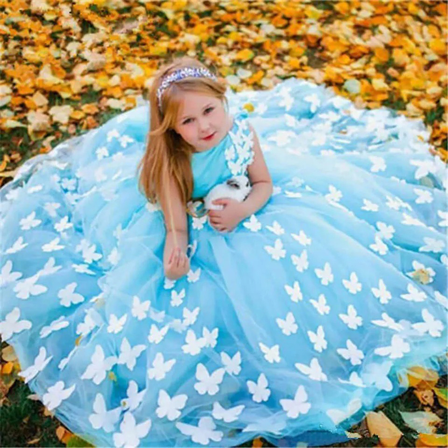 Wear Formal Elegant Birthday Dress Short Sleeve Satin Ball Wer Girl Dresses For Wedding TUTU Cute Princess Kids Gown