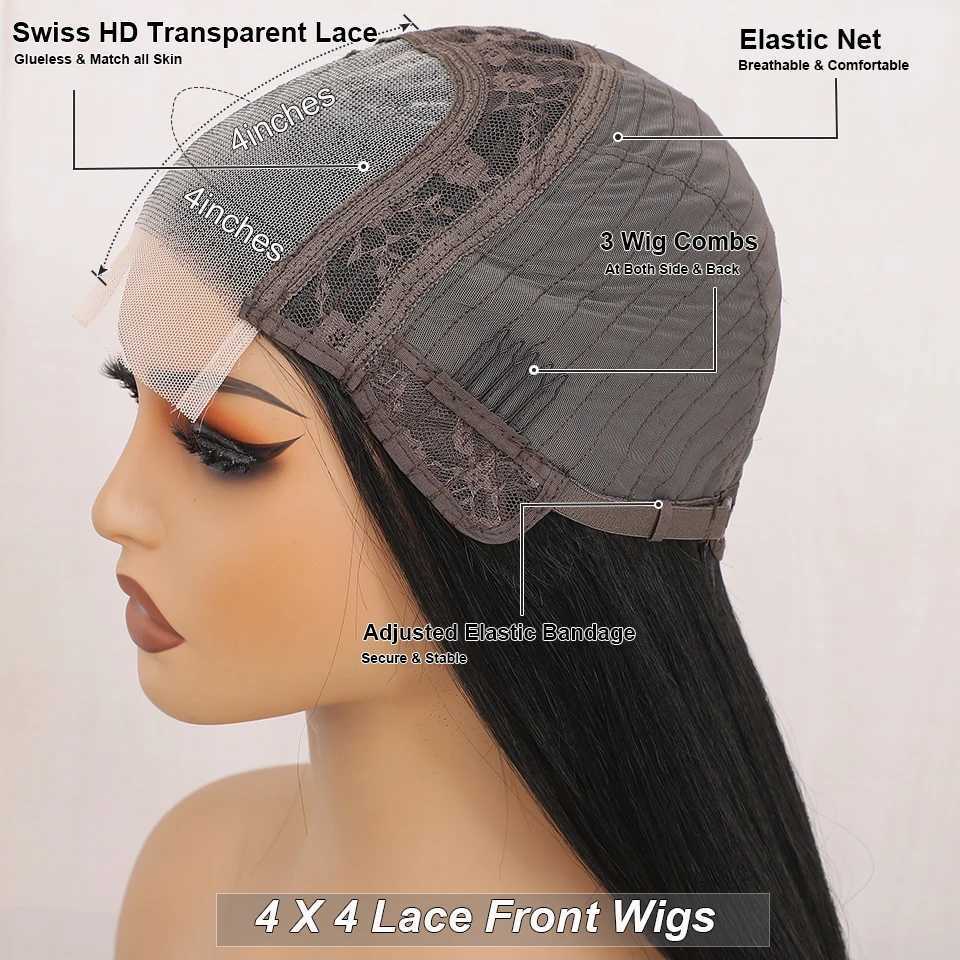 Synthetic Straight Lace Front Wigs For Women 36 Highlight Honey Brown Wig Ombre Blonde Lace Closure Wig Synthetic Cosplay WigXJ241008