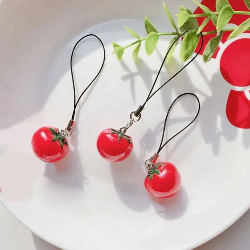 Acrylic Tomato Keychain Adorable Strawberry Bag Keyring Fruit PendantX241008
