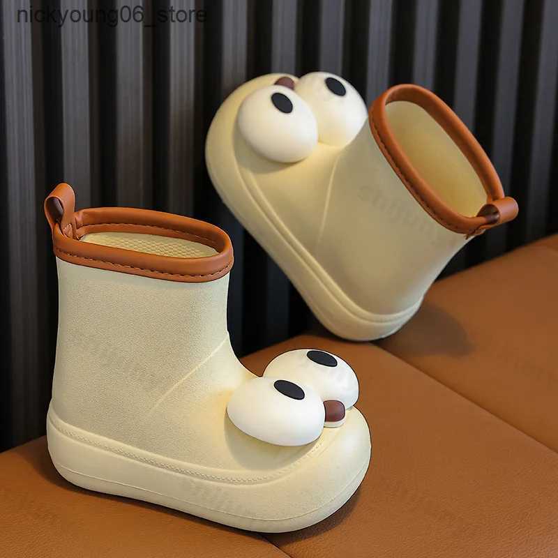 Boots Cute Kids Waterproof Rain Shoes Non-slip Boy Girl Luxury Big Eyes Rain Boots Children Fashion EVA Water Shoes Four Seasons L240910