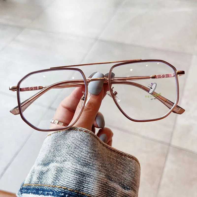 New Style Men Women Eyeglass Frames Polygon Shape Anti Blue Light Woman Glasses TR90 Material Glasses TrendyX241008