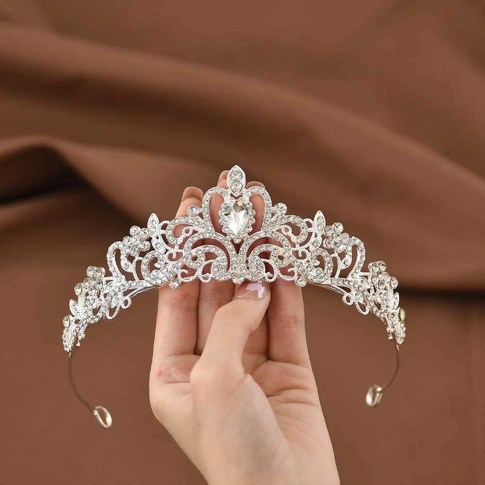 Princess Queen Crystal Crown and Water Diamond Headwear for Girls Brides Wedding Birthday Headbands Hair Accessories W241007