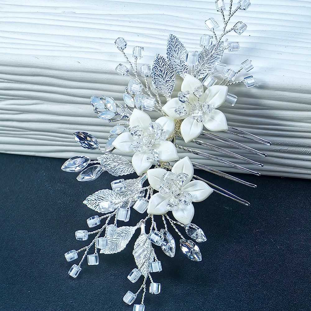 Wedding hair comb clip for bride crystal wedding hair accessories for bride and bridesmaids silver W241007