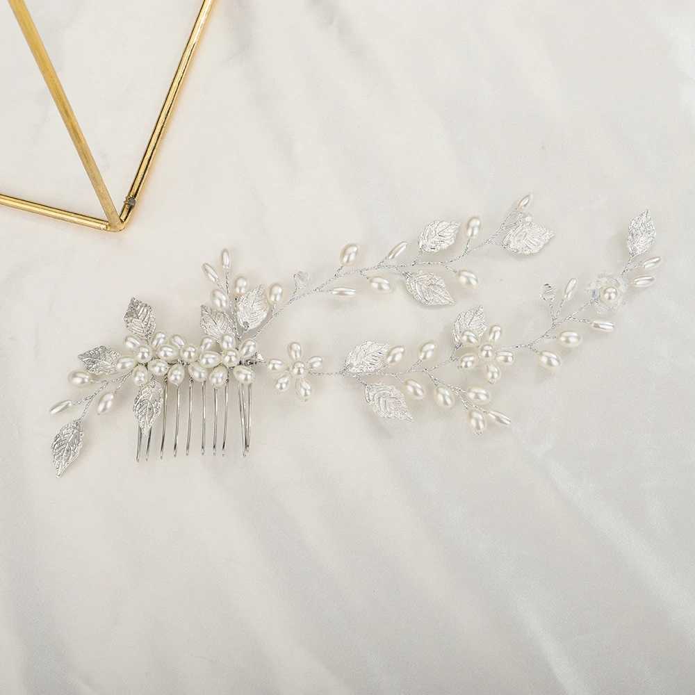 3-Color Bridal Hair Accessories Wedding Bridal Head Pearl Hair Jewelry Rose Gold Silver Hair Company Womens Fashion Head W241007