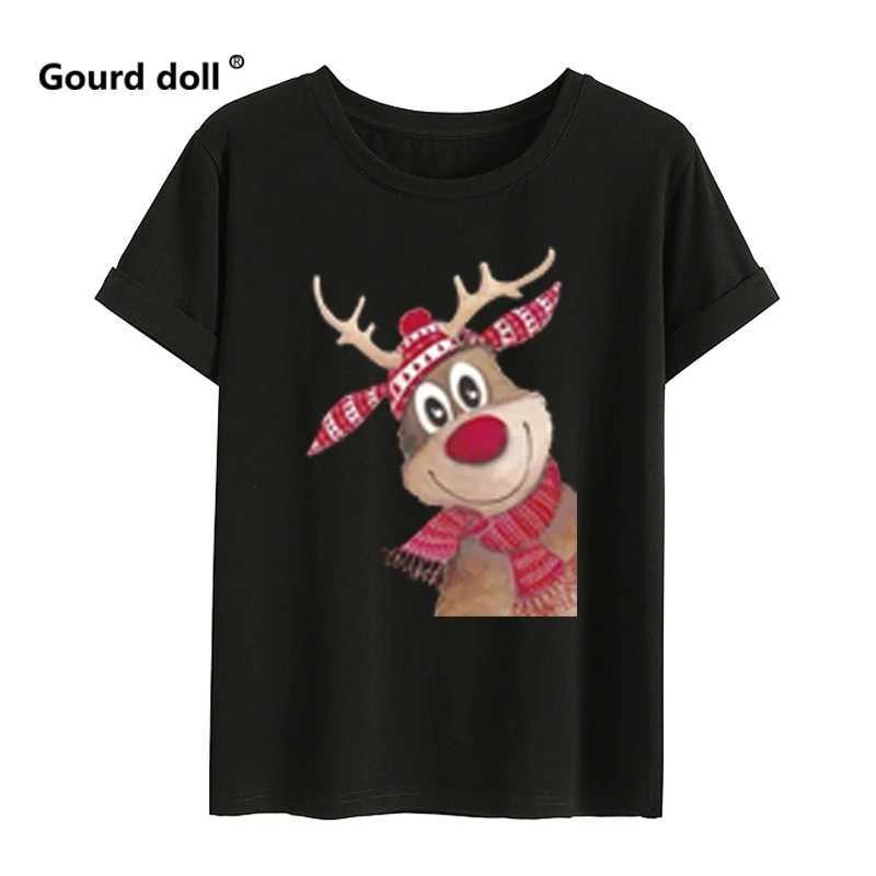 Christmas reindeer family matching clothing Mother Father Daughter Son Baby T-shirt Christmas family gift Red short sleeved shirt W241008