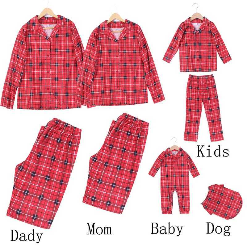 Christmas Family Matching Pajamas Cotton Mother Father Baby and Dog Family Matching Clothes W241008