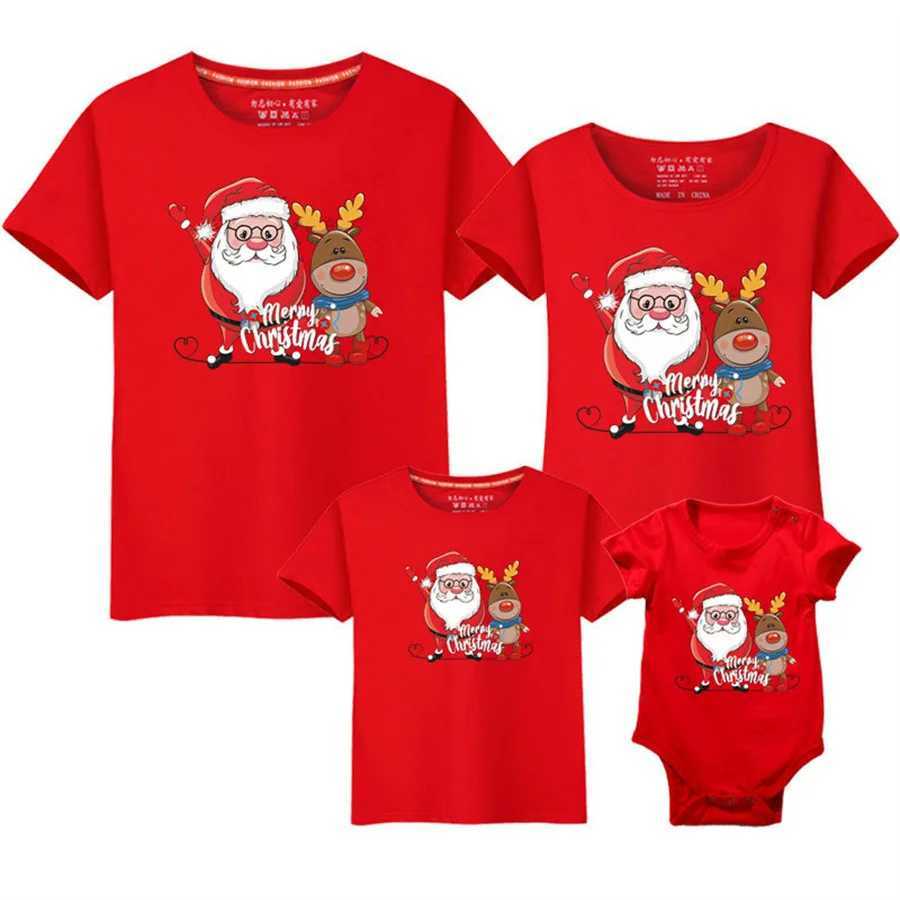 Christmas Family Appearance Mom and Me Clothes Adult Childrens T-shirt Baby jumpsuit Father Mother Daughter Son Match Family Clothing W241008