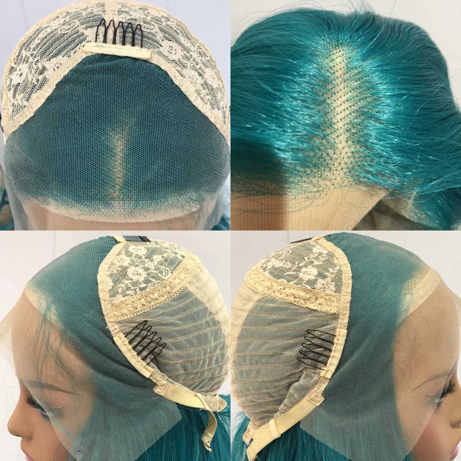 Teal Green Wig Synthetic Lace Wig Loose Body Wave Long Green Lace Front Wig Glueless Long Wavy Hair Frontal Lace Wigs for WomenXJ241008