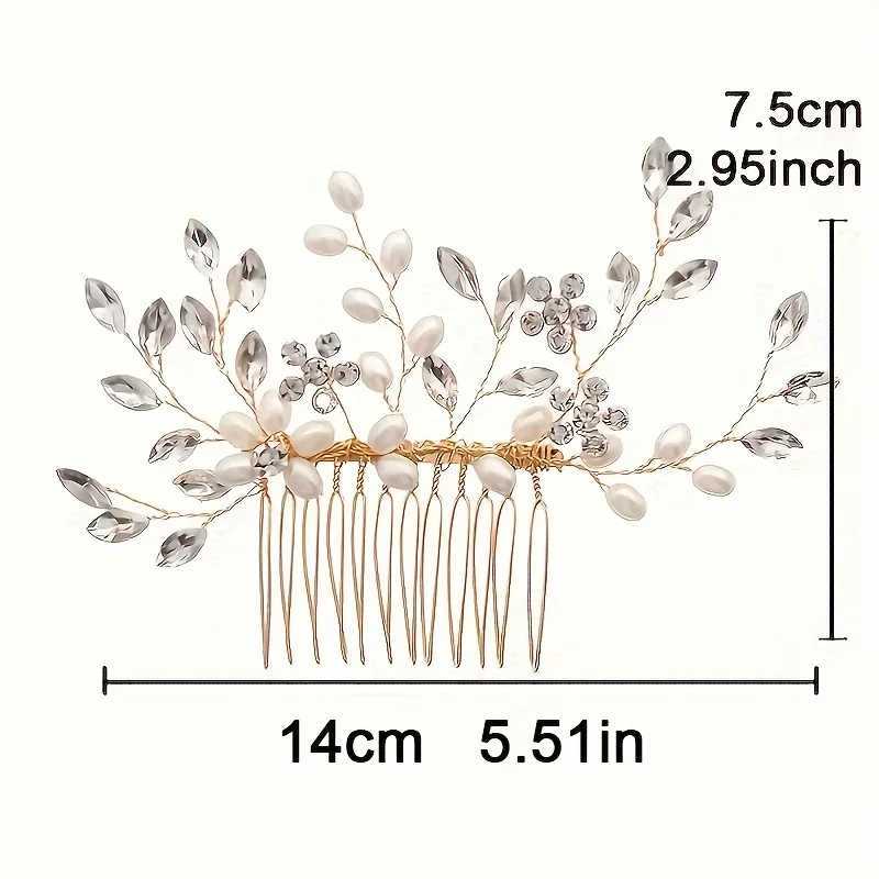 Wedding hair combing pearl bridal hair rhinestone bridal hair jewelry side hair accessories W241007