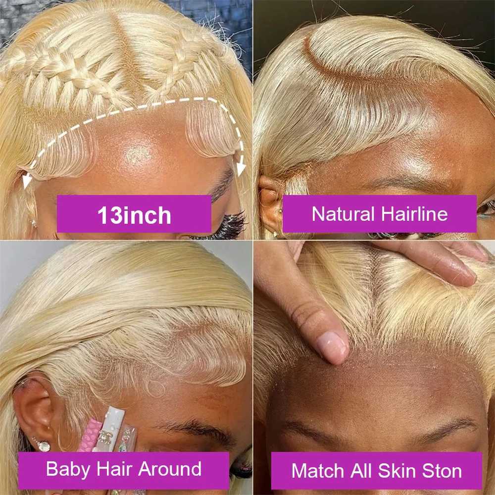 613 Honey Blonde 13x6 HD Transparen Body Wave Lace Front Human Hair Wig Colored 13x4 Human Hair Lace Frontal Wig For Black WomenXJ241008