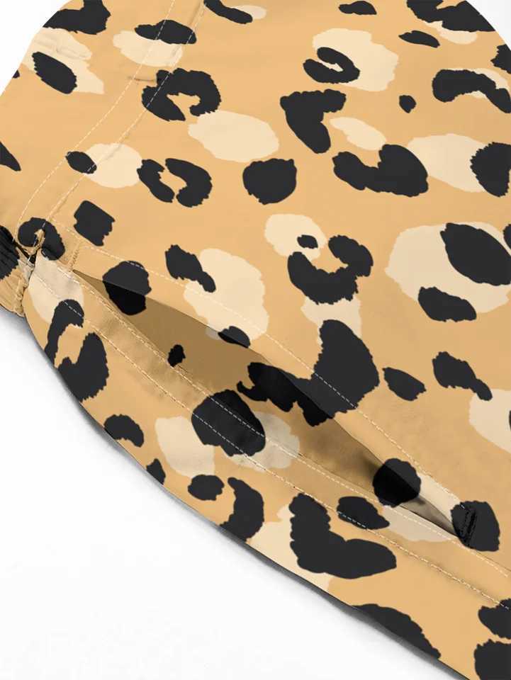 3D printed mens swimsuits quick drying mens swimsuits leopard print mens swimsuits with pockets swimwear surfing suitsW240713