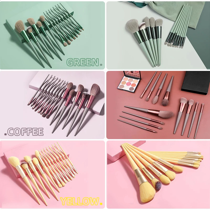 13 makeup brushes complete set 3 colors soft hair female makeup tools basic makeup brush eye shadow complete set 241008