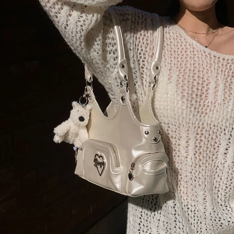 HAEX Fashion Handbag Womens Y2K Flickering PU Underwear Shoulders Bolso Mujer ner y New Shopping 241008