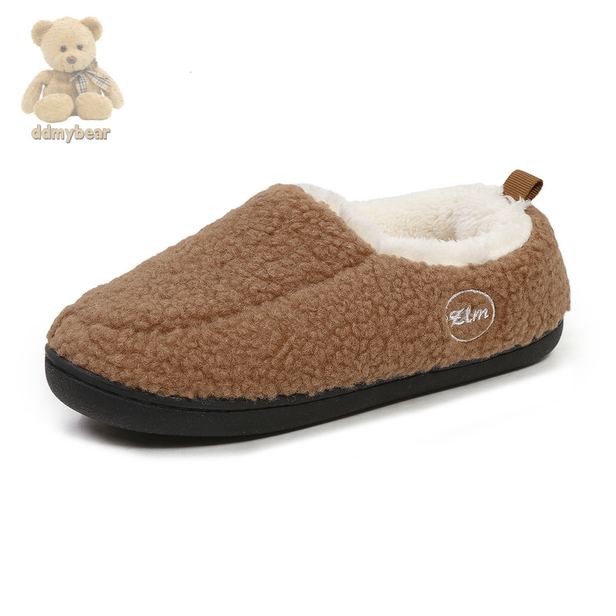 Ddmybear New Warm And Plush Versatile Shoes, Anti Slip Winter Bag Heel, Thick Soled Cashmere Cotton Slippers Chinese Brand Shoes F1008-17