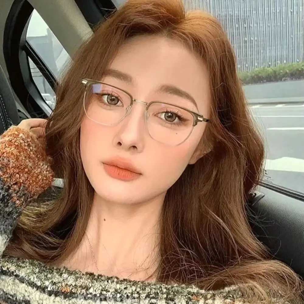 New Fashion Anti Blue Light Glasses Women Men Retro Half Frame Flat Glasses Female Eyeglass Ultra Light Anti UV EyewearX22354
