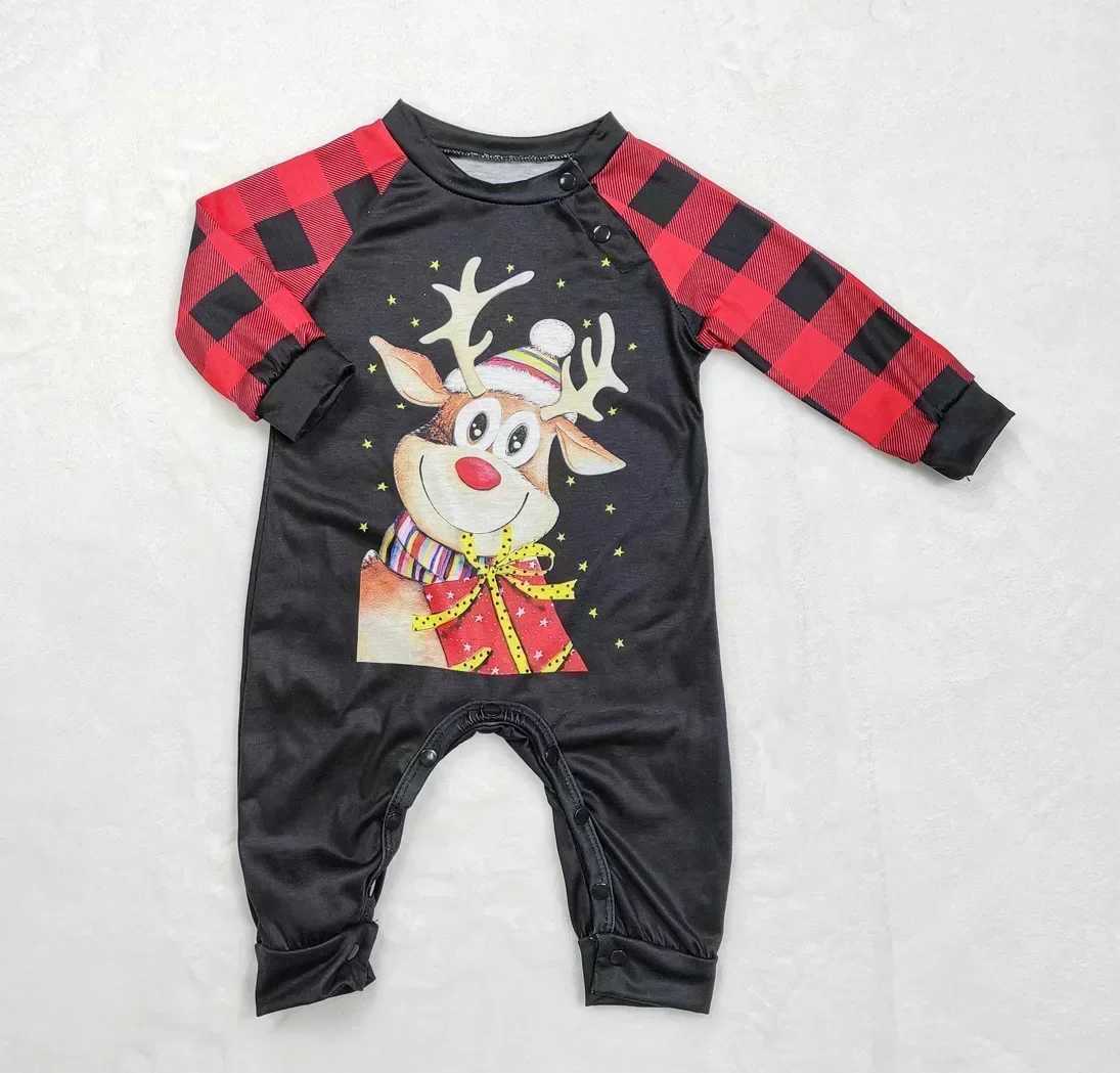 2024 New Years Clothing Christmas Pajama Set Elk Print Mother Father Child Matching Clothing Cute Soft 2-piece Pajama Christmas Appearance W241008
