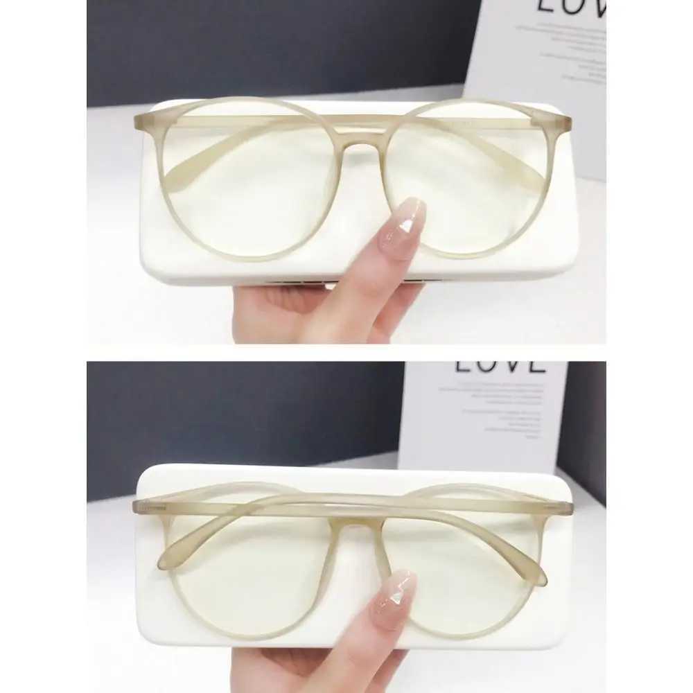 New Matte Reading Glasses Fashion Retro Anti Blue Light Glasses Big Round Frame Women Men Large Frame GlassesX241008