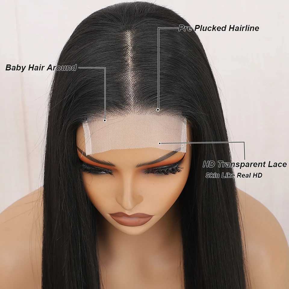 Synthetic Straight Lace Front Wigs For Women 36 Highlight Honey Brown Wig Ombre Blonde Lace Closure Wig Synthetic Cosplay WigXJ241008