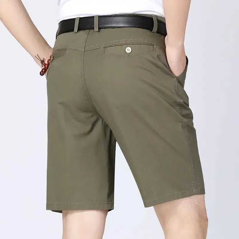 Summer Comfortable Mens Shorts 100% Cotton Mens Knee Length Board Shorts Classic Beach Clothing Mens ShortsW240713