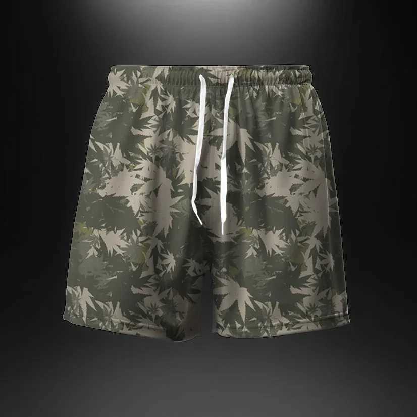Summer new womens summer bag plus size fitness training fast dry jogging casual sports mesh camouflage shortsW240713