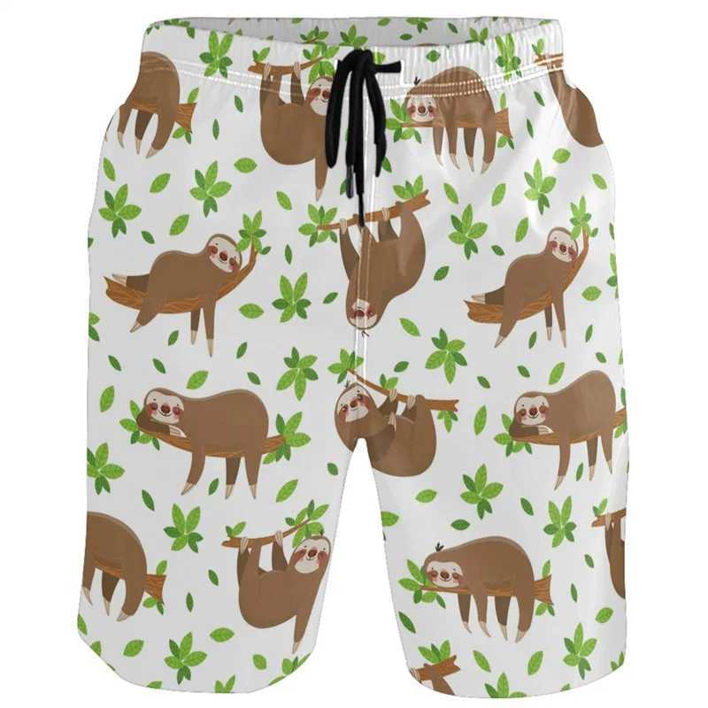 Fashion Leopard 3D Printed Shorts Summer Mens Swimming Shorts Quick Drying Yukata Holiday Beach Shorts Casual Board ShortsW240713