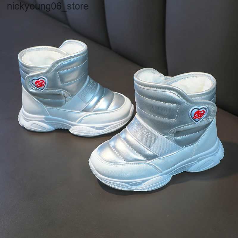 Boots 2025 Girls Boots Fashion Snow Boots For Kids Boots For Toddler Boys Girl Toddlers Winter Warm Cotton Plush Fur Sports Snow Boots L240910