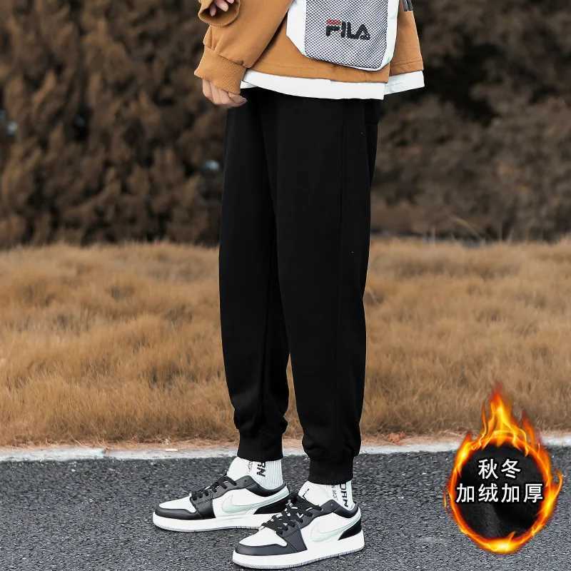 2023 Mens Trousers Autumn Korean Version Plush Lining Jogging Military Cargo Pants Casual Sports Winter Thickened Jogging PantsX241008