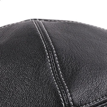 LA SPEZIA Winter Leather Hat Mens Retro Flat Hat Warm Leather Sheepskin Beret Mens High Quality 241007