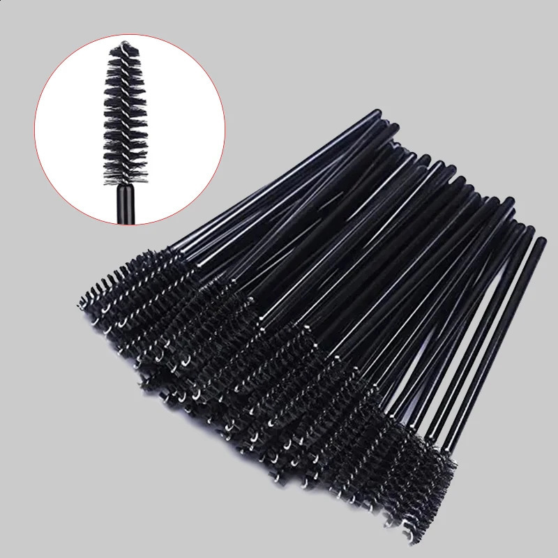 50/1000pcs disposable mascara brush eyelash extension tool mascara brush eye black stick application coil makeup tool 241008