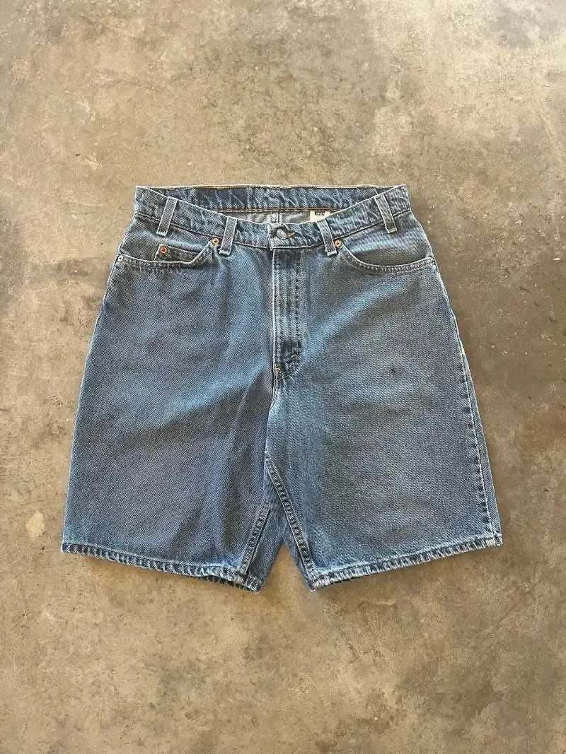 Y2K retro shorts bag denim Harajuku hip-hop pattern summer mens new gothic casual fashion basket shorts streetwearW240713