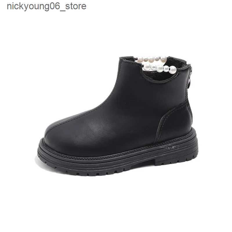 Boots Winter Children Princess Fashion Boots Warm Plush Girl Snow Boots Sweet Versatile Kids Causal Ankle Cotton Boots Thick Bottom L240910