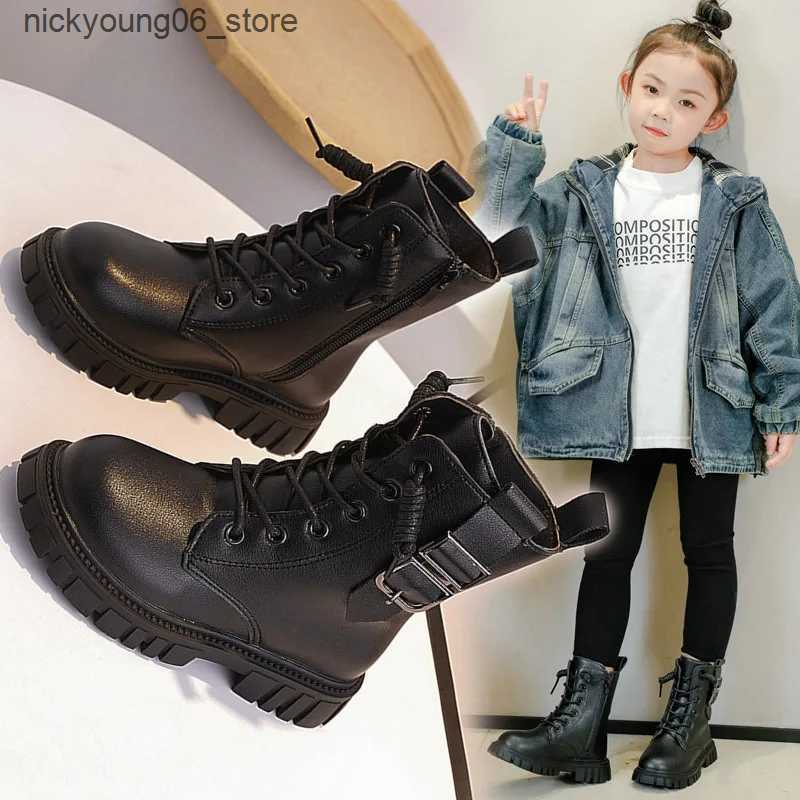 Boots Children Casual Shoes Autumn Winter Snow Boots Boys Shoes Fashion Leather Soft Antislip Girls Boots Baby Kids Sport Shoes L240910