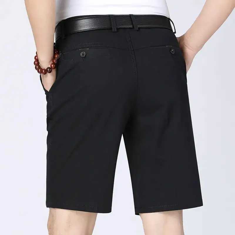 Summer Comfortable Mens Shorts 100% Cotton Mens Knee Length Board Shorts Classic Beach Clothing Mens ShortsW240713