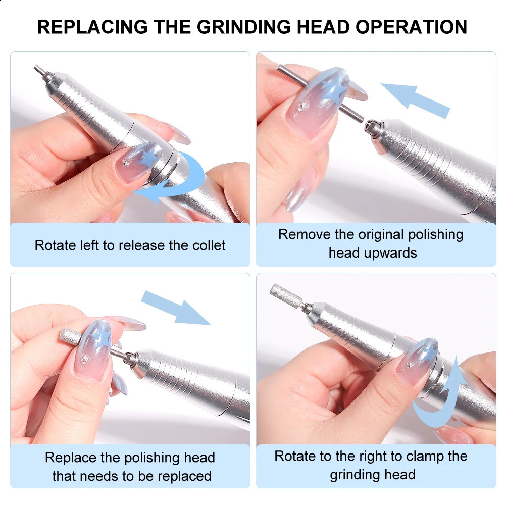 45000RPM Nail Drill Machine 2-in-1 Portable Nail Drill and Dryer Electric Professional Nail Lathe with UV LED Lamp Manicure Care 240927