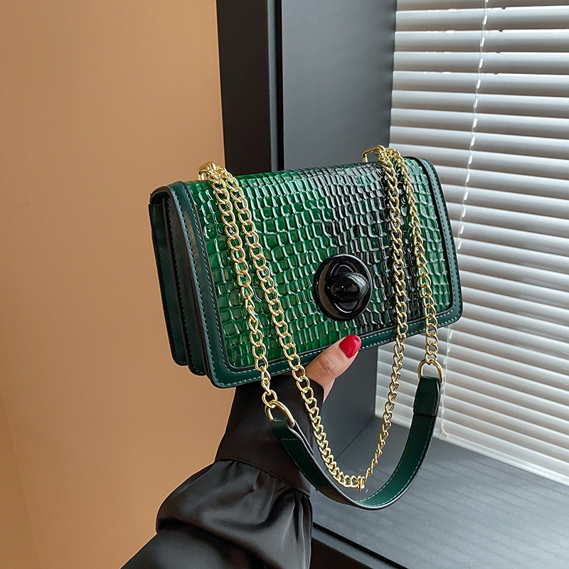 2025S Fashion Designer New European And American Textured Stone Pattern Single Shoulder Crossbody Small Square Bag