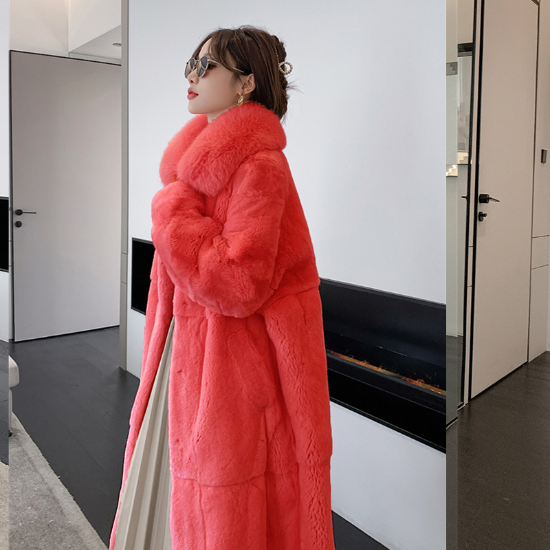 Big Collar Faux Fur Women Winter Lapel Long Plush Coat Dropped Sleeves Fashion Fluffy Jacket Teddy Female Overcoats 5Xl