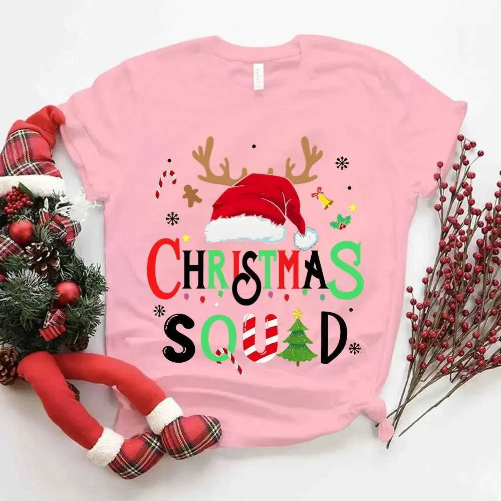 Family Christmas 2024 Team T-shirt Competition Santa Claus Reindeer Team Neutral T-shirt Christmas Crew Womens T-shirt W241008