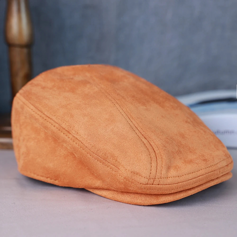 2025 Suede Mens Beret Spring/Summer/Winter Windproof Hat Painters Hat Fashion Retro Womens Hat 012 241007