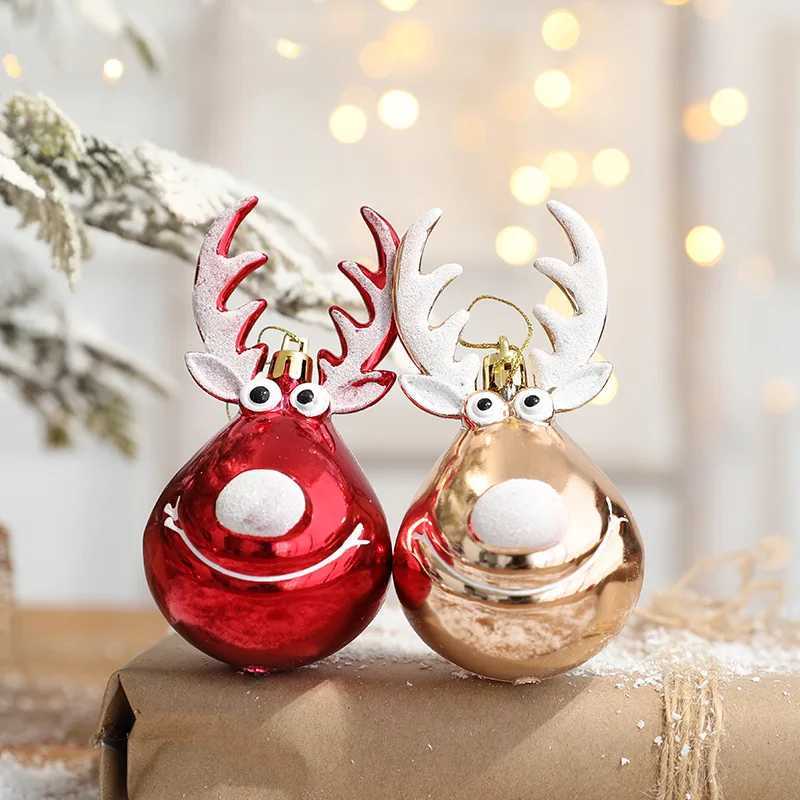 2 Elk Balls Tree Pendant Decoration Home Navigation New Years Christmas Gift W241008