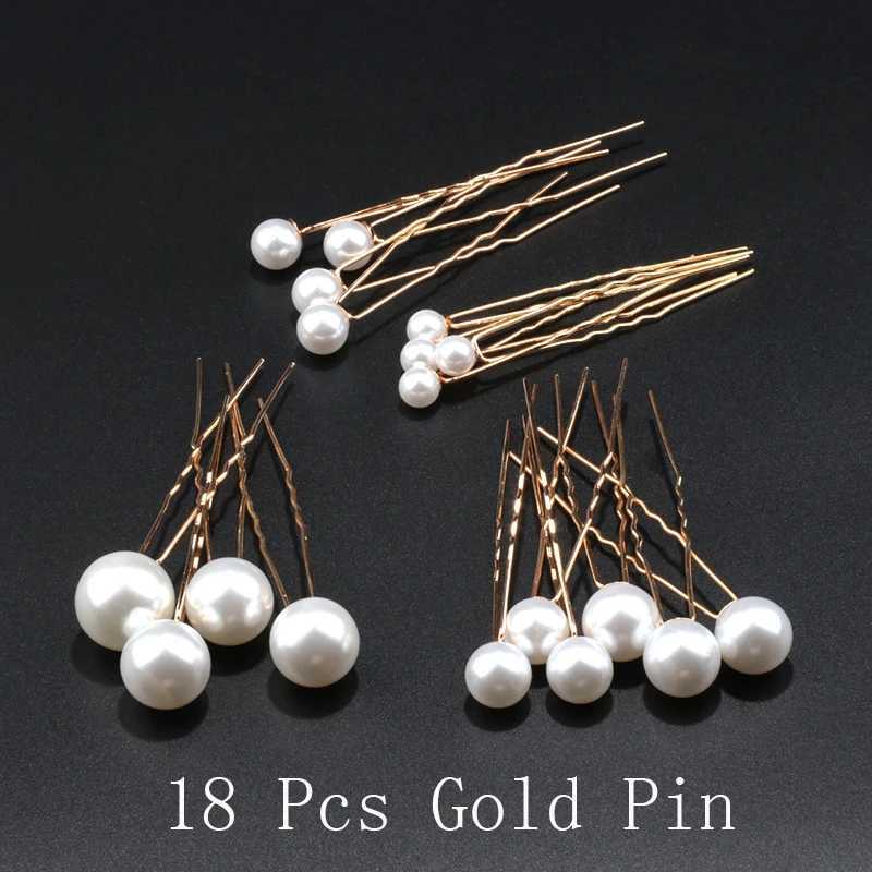 Fashion U-shaped pin metal bucket clip hair clip simulated pearl bridal headpiece wedding hairstyle design tool W241007