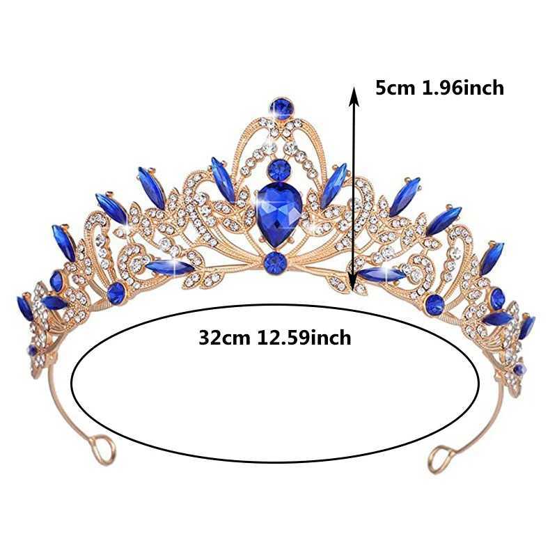 1 brides crown Tiara alloy black retro Baroque Rhinestone crystal wedding accessory performance hair accessory W241007