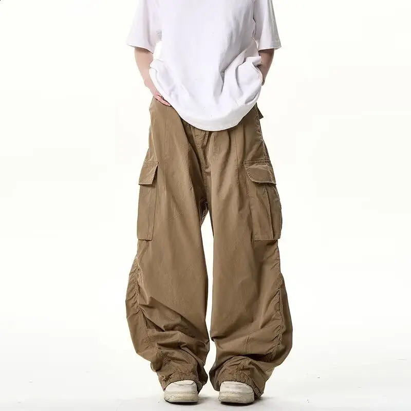 High Street Hip Hop Street Personalized Straight Leg Trendy Mens and Womens Loose Casual Pants 240930
