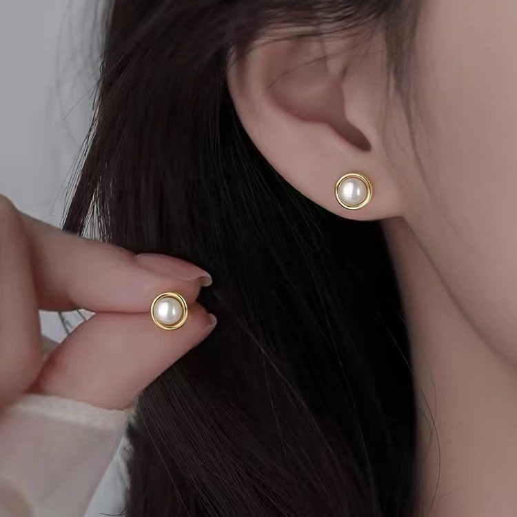 needle pearl for women with a high-end feel, light 2024 new earrings, niche earrings