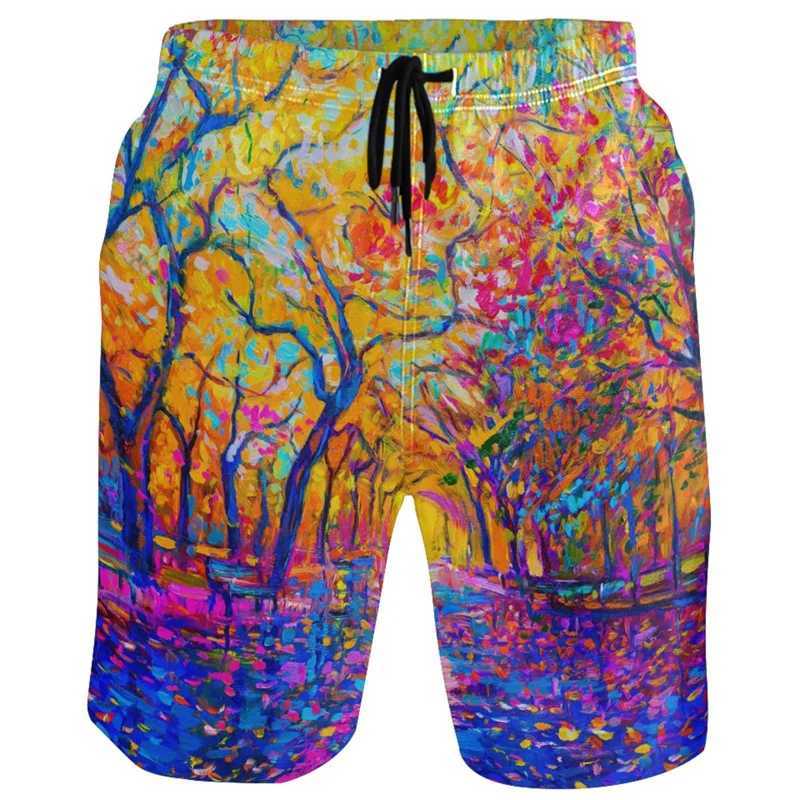 Fashion Leopard 3D Printed Shorts Summer Mens Swimming Shorts Quick Drying Yukata Holiday Beach Shorts Casual Board ShortsW240713