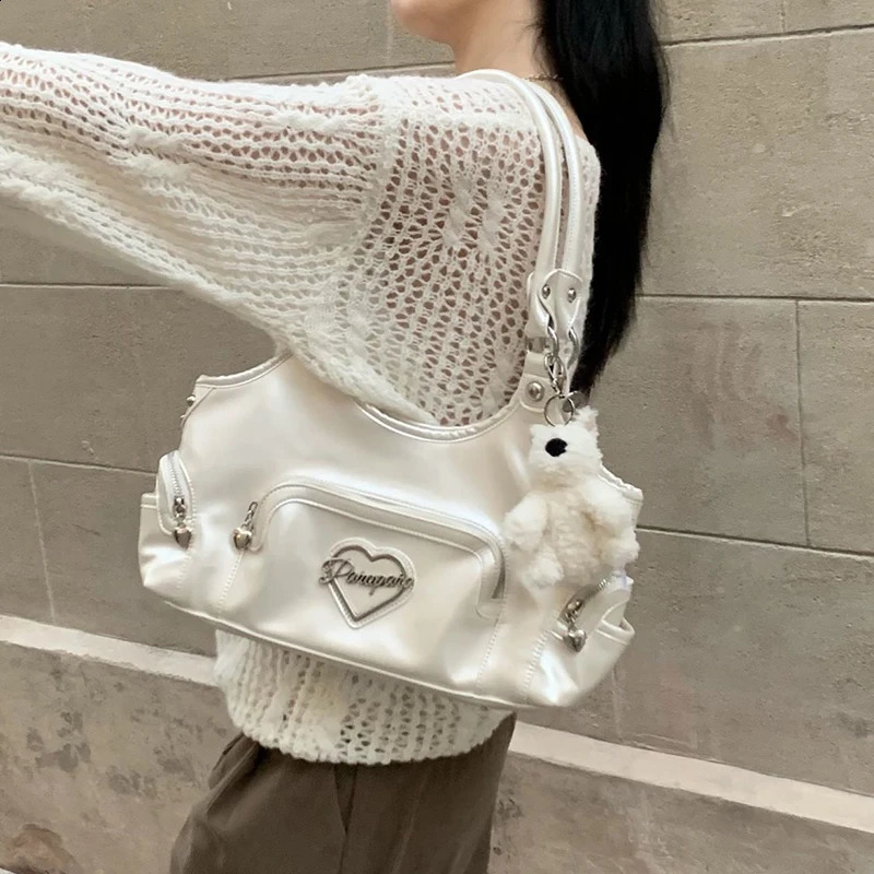 HAEX Fashion Handbag Womens Y2K Flickering PU Underwear Shoulders Bolso Mujer ner y New Shopping 241008