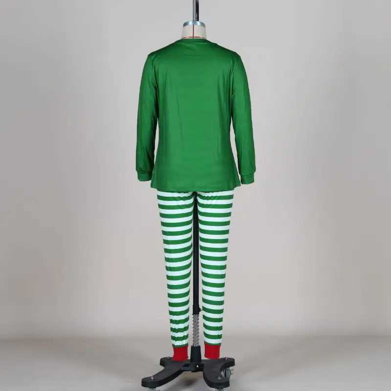 Christmas Family Pajama Elf Set 2022 Christmas Green Cotton Printed Pjs Adult Children Baby jumpsuit Family Matching Pajama Set W241008