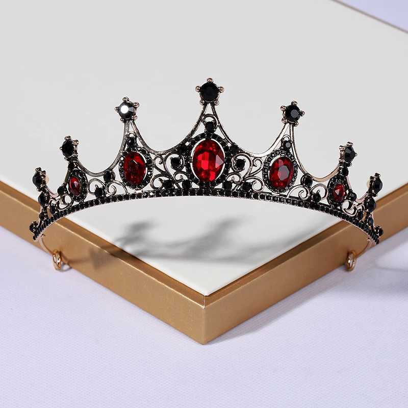 Black rhinestone crystal rhinestone party wedding hair jewelry accessories birthday Tiaras Halloween crown W241007