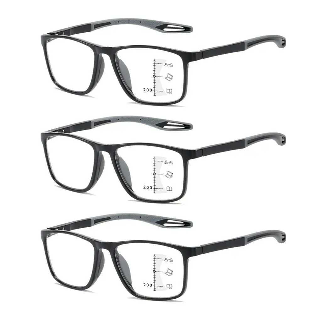 Multifocal Progressive Reading Glasses TR90 Frame Men Women Anti-blue Light Sports Eyeglasses Ultralight Bifocal PresbyopiaX241008