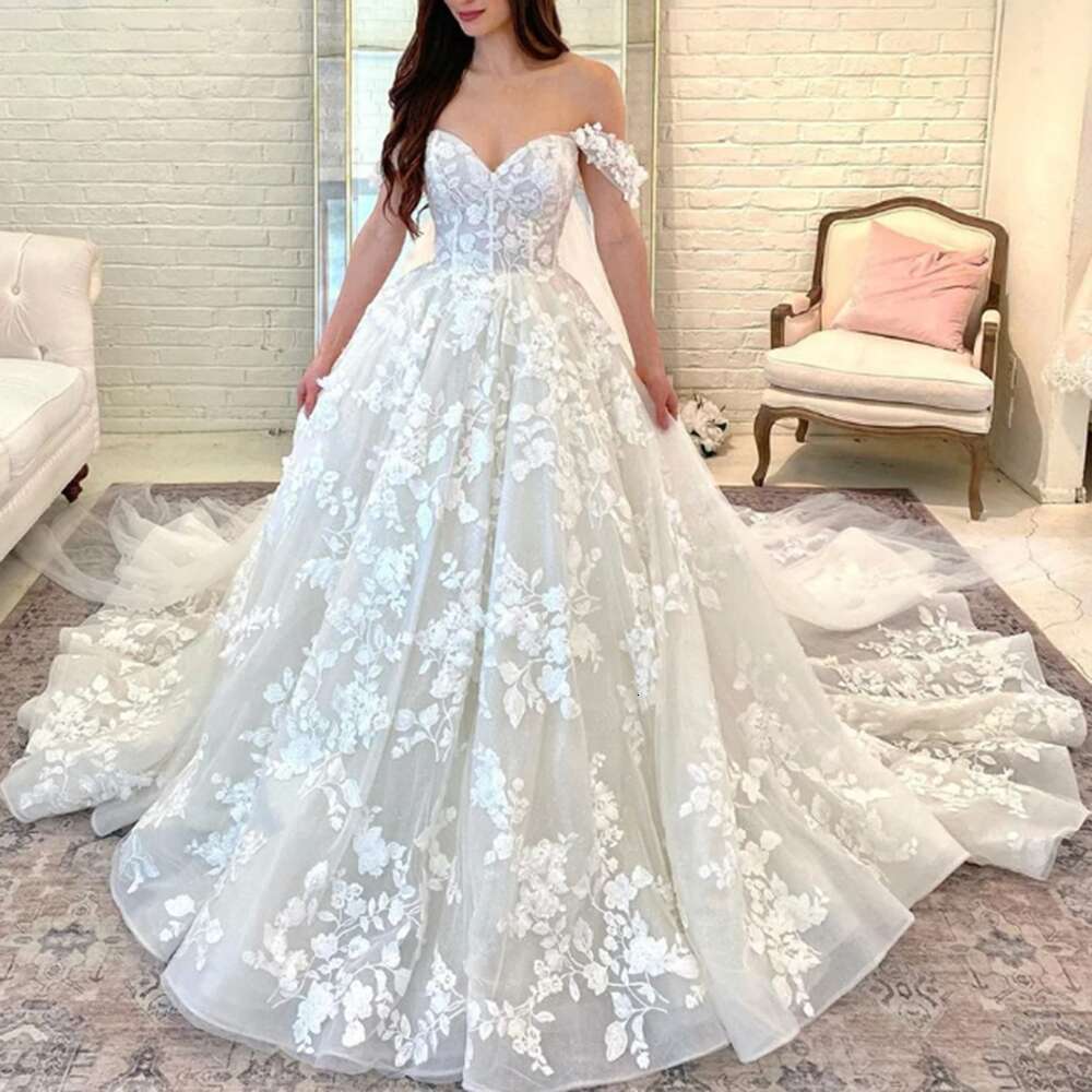 Exquisite Wedding Dress Vestidos De Novias 2024 Off Shoulder or Length Chapel Train Pure White Sweetheart Pretty